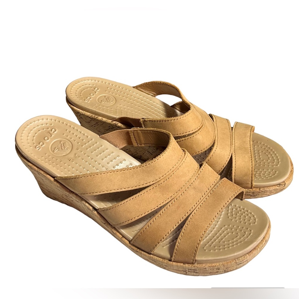 - CROCS Brown Wedge Women’s Sandals Shoes‎ Sz 10